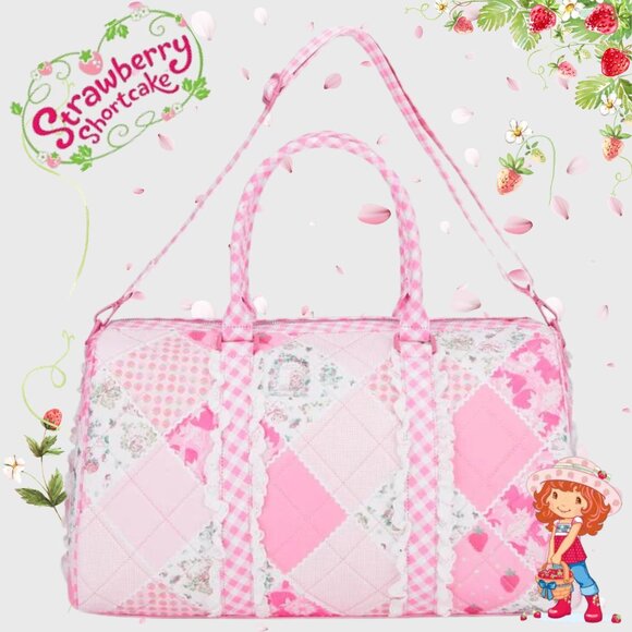 NWT Strawberry Shortcake Extra Serving Quilted Weekender Bag - Picture 4 of 6